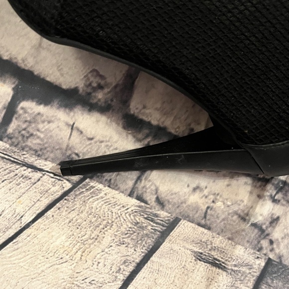 Chic Black Mesh Heeled Boots - Picture 10 of 12